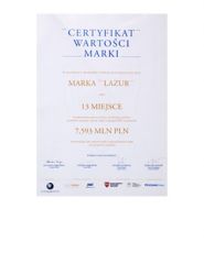 Certyfikat Wartości Marki 2012